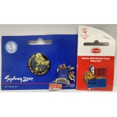 AUSTRALIA 2000 . SYDNEY OLYMPIC GAMES and HAPPY NEW YEAR BADGES 